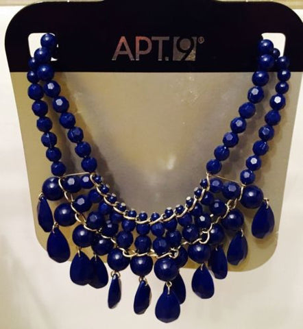 APT.9 Woman's Designer Necklace Consist Of Dark  Blue Beads..
