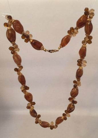 Costume Jewelry Woman's Necklace Rust-Colored