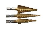 3Pcs In 1 3-12Mm. 4-20Mm Titanium Step Drill Bits Has Power Drill Tools