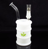 6.8" inches OIL DRUM Mini Glass bong smoking water pipes with titanium nail oil rig dome and nail 14.5mm joint