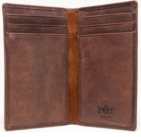 Avallone Antique Leather And Lamb Suede Front Pocket Wallet
