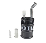 6.8" inches OIL DRUM Mini Glass bong smoking water pipes with titanium nail oil rig dome and nail 14.5mm joint