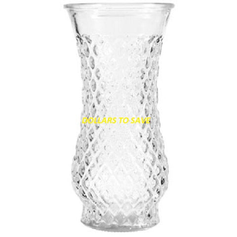 1-pcs Clear Glass Diamond Bouquet Vases, 8½"