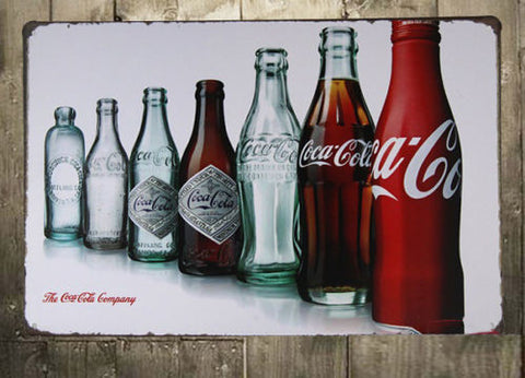 Drink Coke Bottle Evolution,Retro,Tin Sign,For The Pub,Bar,Garage