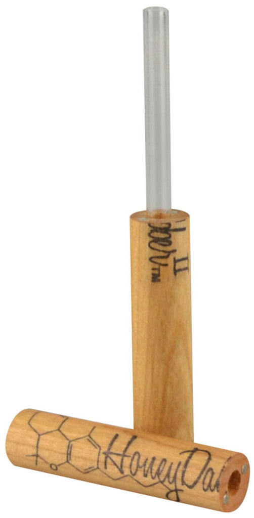 1- Honey Dabber II Cherry Wood & Quartz Vapor Straw - 5"