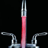 Hot Water Faucet Light Led Three Colors Changing Glow Shower Stream Tap