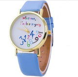 Multicolor Whatever I'm Late Anyway Watch Fashion Women Leather Letters Quartz