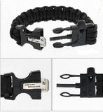 New 550Lb Paracord Survival Buckle With Flint&Whistle&Cutter,