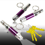 Purple Multifunction Aluminum Led Pocket Mini Flashlight,Keyring,Whistle,Compass