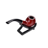 1- Classic Wooden Cigarette Tobacco Cigar Smoking Pipe, Leather Pouch+PipeHolder