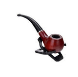 1- Classic Wooden Cigarette Tobacco Cigar Smoking Pipe, Leather Pouch+PipeHolder