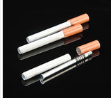 2- Funny metal pipe creative real cigarette spring tobacco smoking Pipe portable weed Herb pipes smoke