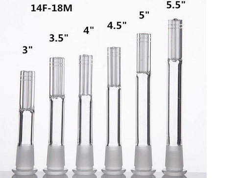 1-pcs 14F 18M 6 Armed Glass Downstem With 14mm Female To 18mm Male Frosted Joint dropdown Water Pipe Well Wrapped