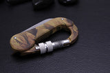 100% Stainless Steel Camouflage Multi Function Hiking Survival Rock Climbing Gear Knife Carabiner Tool,edc gear