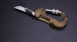 100% Stainless Steel Camouflage Multi Function Hiking Survival Rock Climbing Gear Knife Carabiner Tool,edc gear