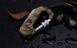 100% Stainless Steel Camouflage Multi Function Hiking Survival Rock Climbing Gear Knife Carabiner Tool,edc gear