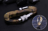 100% Stainless Steel Camouflage Multi Function Hiking Survival Rock Climbing Gear Knife Carabiner Tool,edc gear