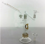 10" Tall Gilded Glass travel bubbler set