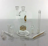 10" Tall Gilded Glass travel bubbler set