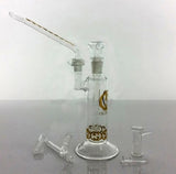 10" Tall Gilded Glass travel bubbler set