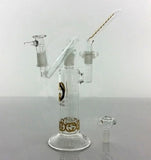 10" Tall Gilded Glass travel bubbler set