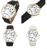 Casual Woman/Man Leather Band Analog Quatz Watch Wrist watch With Music Notes