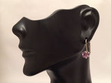 one pair 2 CTW Genuine Amethyst Gemstone Earrings in 18K White or Yellow Gold