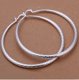925 Sterling Silver Big Hoop Earrings For Women Leverback, No Stone