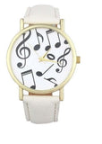 Casual Woman/Man Leather Band Analog Quatz Watch Wrist watch With Music Notes