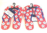 2 pairs - Stars Stripes Flip-Flops: Rubber,Wide (C, D, W) , Medium 7/8.5 ,9/10