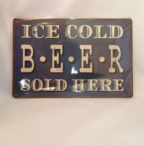 Ice Cold Beer Vintage Tin High-Quality Metal Plaque Decorie Decorating Painting