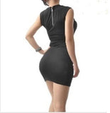 Woman Sexy Hollow Out Sleeveless Evening Party Body Con Dress Free Size