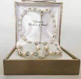 Genuine Mother Of Pearl Set Earrings/Necklace