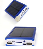 High Capacity 2000 Mah Solar Power Bank Charges With Two Duel Usb Output Led