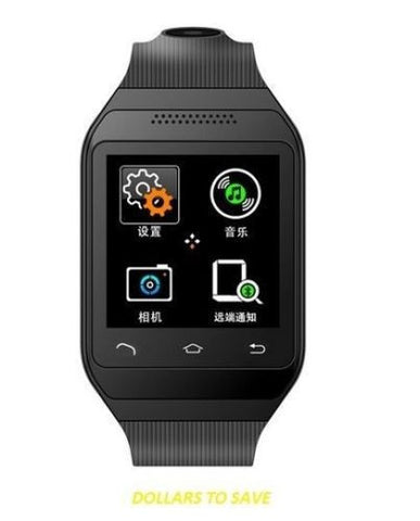 Smart Bluetooth Watch 1.54"Passometer,fitness Black,FM Transmitter and slim card