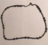 Rope Style Chain With Black Beads Chrome Beads Chrome Sleeves