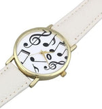 Casual Woman/Man Leather Band Analog Quatz Watch Wrist watch With Music Notes