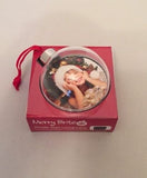 Photo Ball Ornament Merry Brite Holds Up To Photos Easy To Assemble 15", Clear