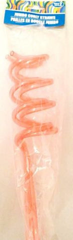 Pack Of 2 Pink -Jumbo Curly Straw  ALL OCCASION, DRINKING, Plastic