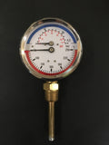 1/2" NPT, 3" Face, Temperature & Pressure Gauge (Tridicator)