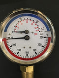 1/2" NPT, 3" Face, Temperature & Pressure Gauge (Tridicator)