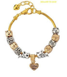 Authentic Gold Charm  Bracelet Silver 925 Original Luxury Jewelry