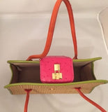 Weaved Beaded  bamboo Style Pocketbook 12", 4  6", "Handmade  Bags Medium Multi