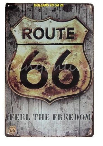 Route 66 Retro Vintage Advertising Metal Sign Wall Plaque