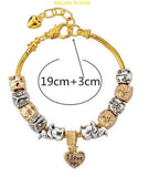 Authentic Gold Charm  Bracelet Silver 925 Original Luxury Jewelry