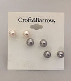 Croft & Borrow Woman's Designer Round Pearl Style  Earrings