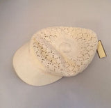 Top Hat, White Woman's Knit Cabbie One Size