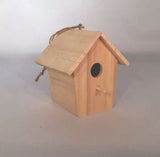 1-Unfinished Wood Bird House Garden. Decoration Home Ornament 9x9x11cm