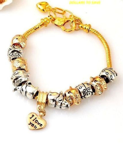 Authentic Gold Charm  Bracelet Silver 925 Original Luxury Jewelry