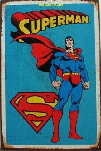 Cartoon Superman Hero I Iron Painting Metal Plate Children Room Wall Decor